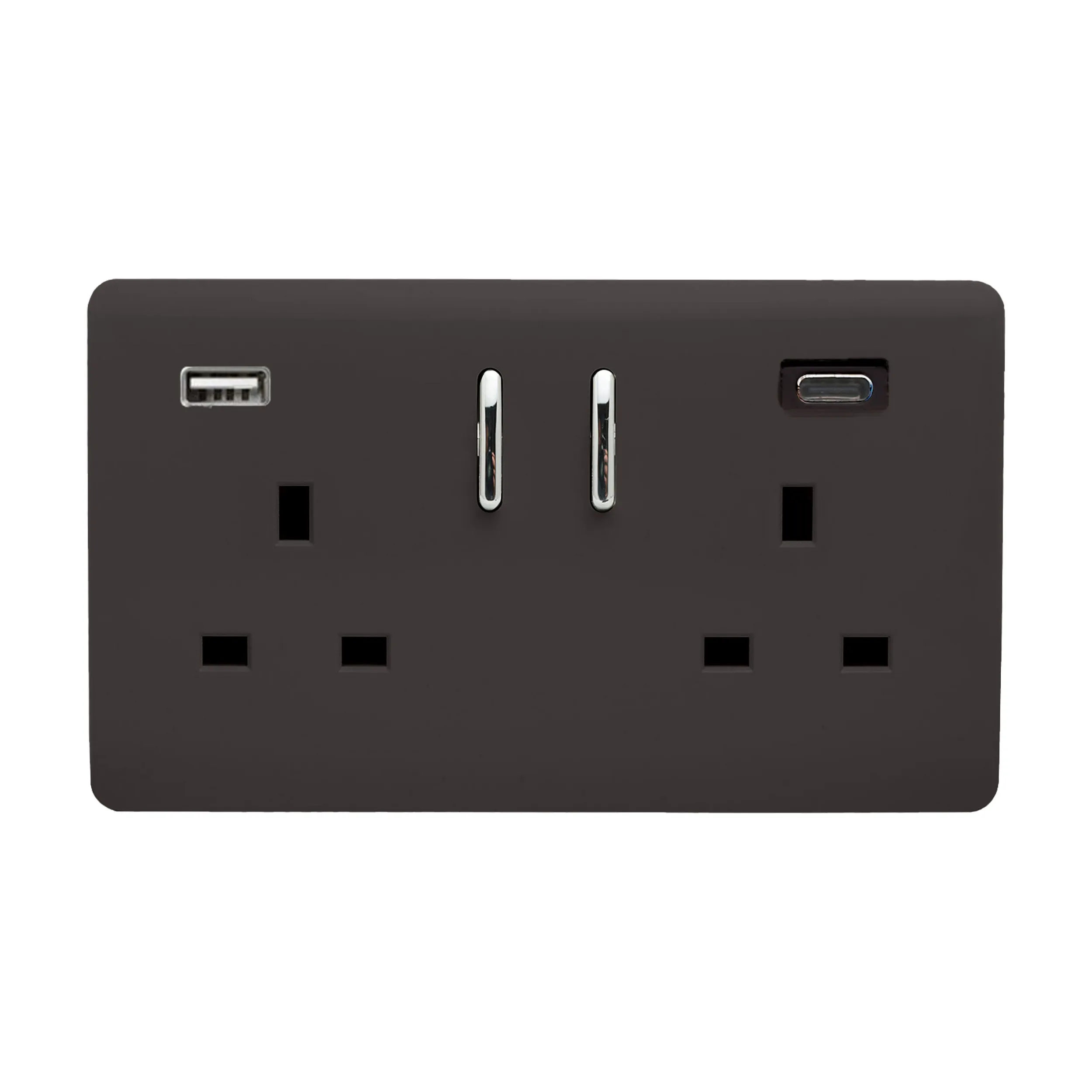Dark Brown Wiring Accessories Trendi Decorative Screwless